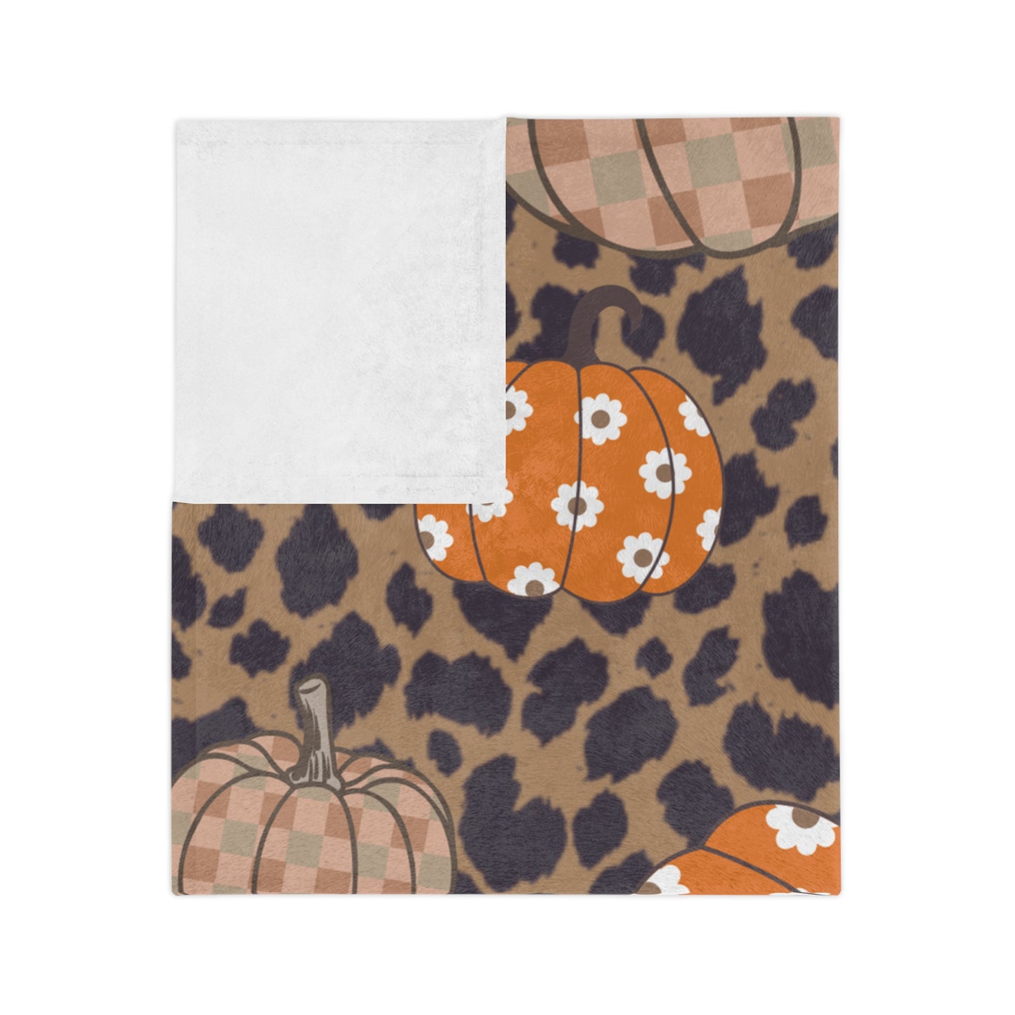 Cheetah Pumpkin & Bow Throw Blanket
