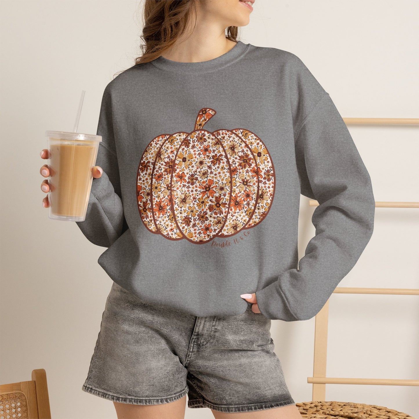Floral Pumpkin Crewneck