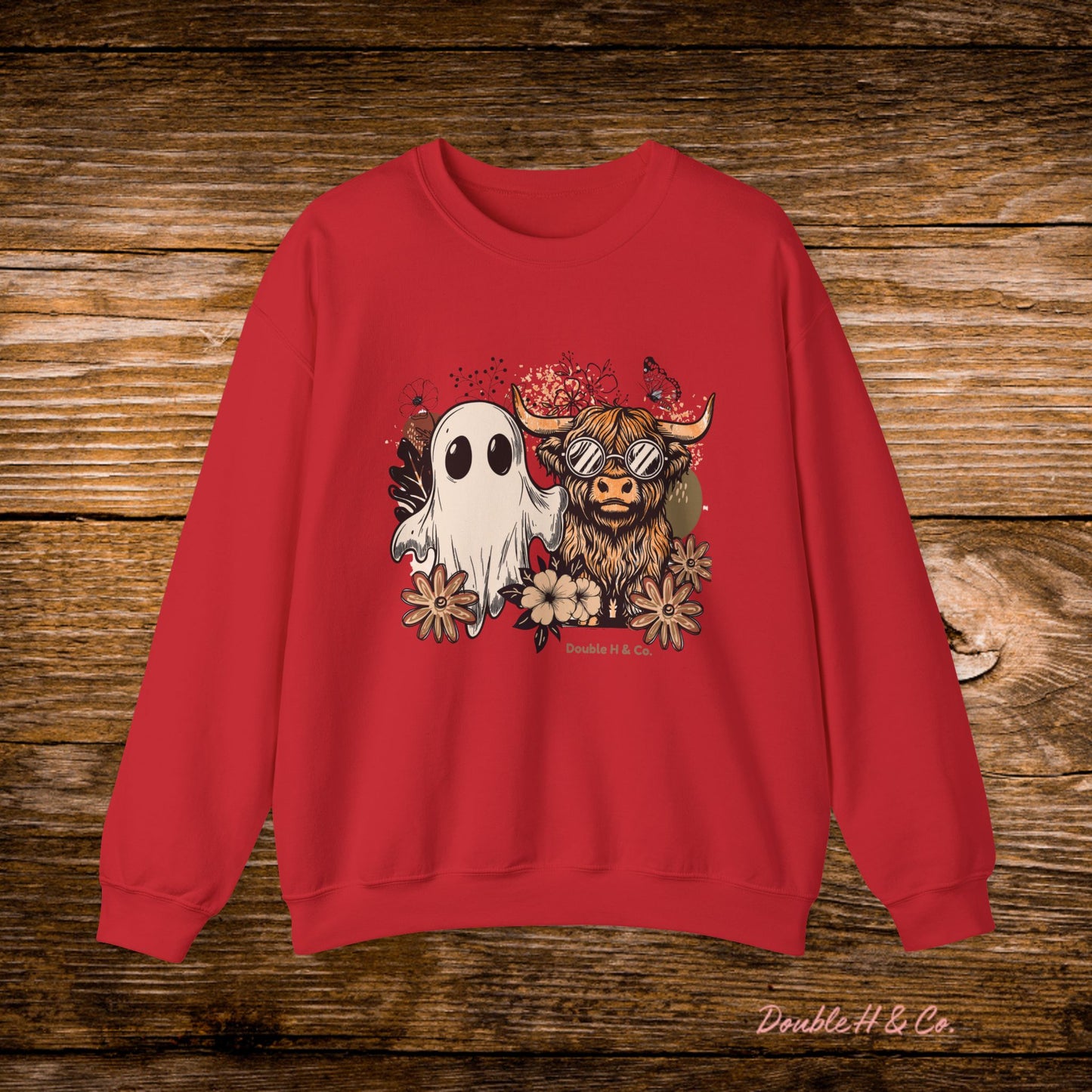 Floral Cow & Ghost Crewneck