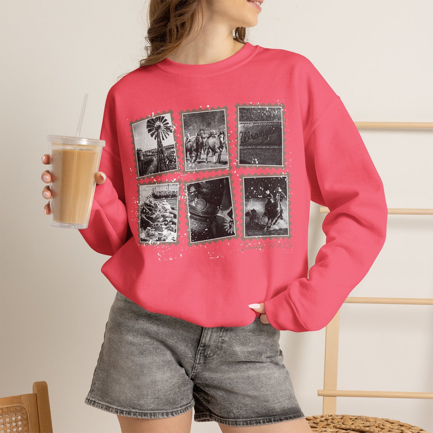 Rustic Postage Stamp Crewneck