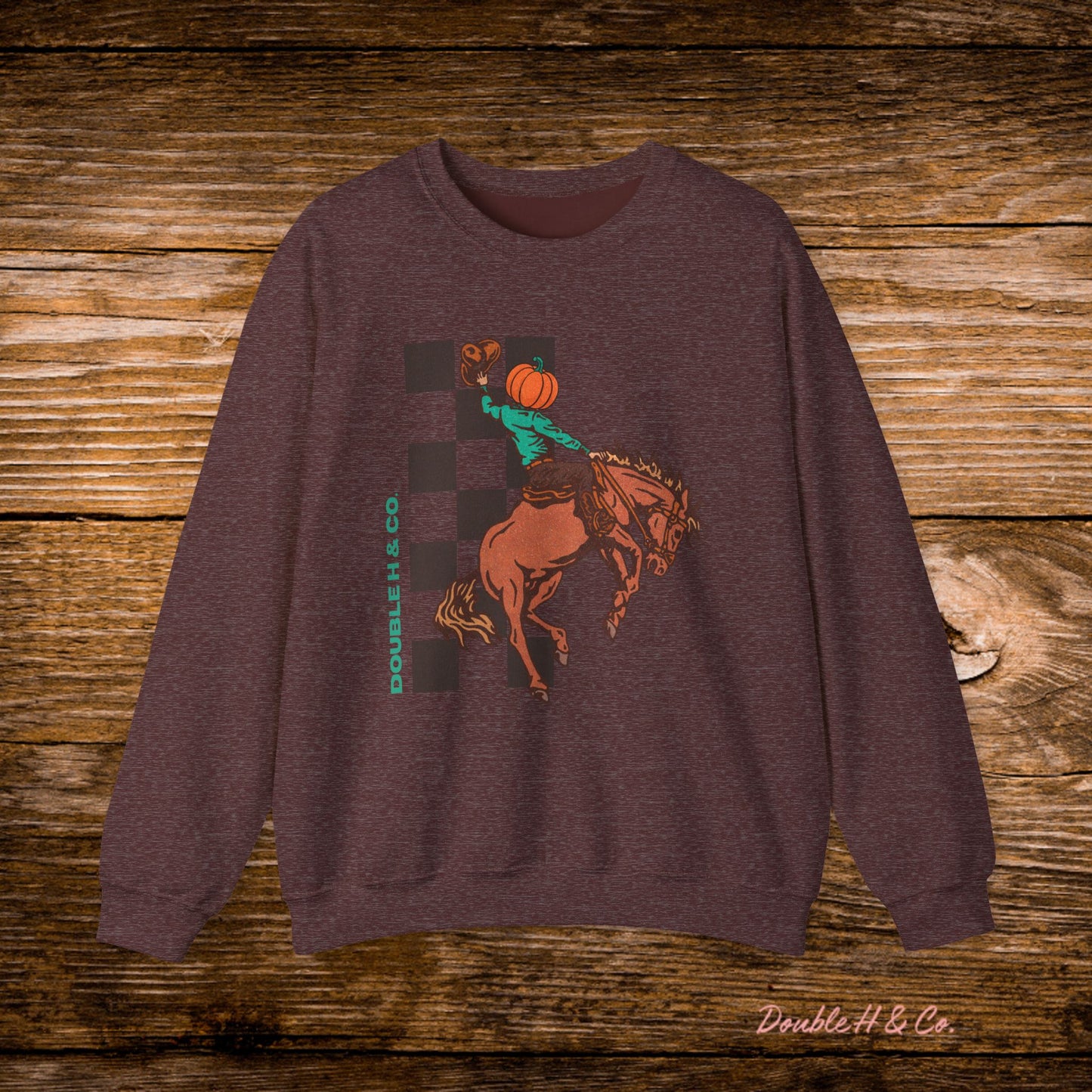 Pumpkin Bucking Horse Crewneck