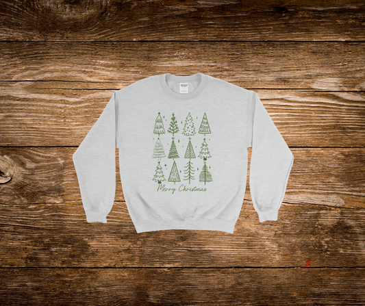 Simple Green Christmas Tree Crewneck