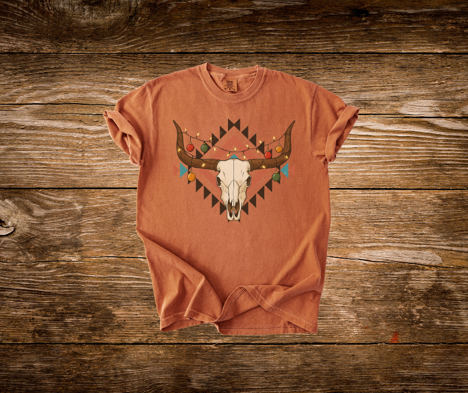 Western Christmas Skull Tee