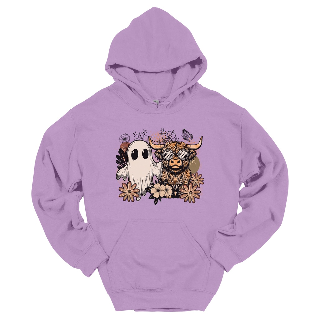 Spooky Highland Cow Ghost Hoodie