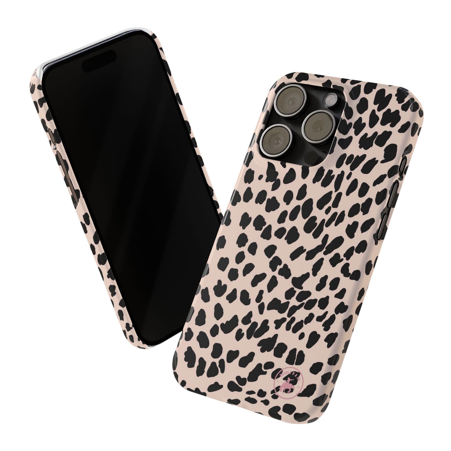 Leopard Print Slim Phone Case — Chic Pink & Black Animal Pattern