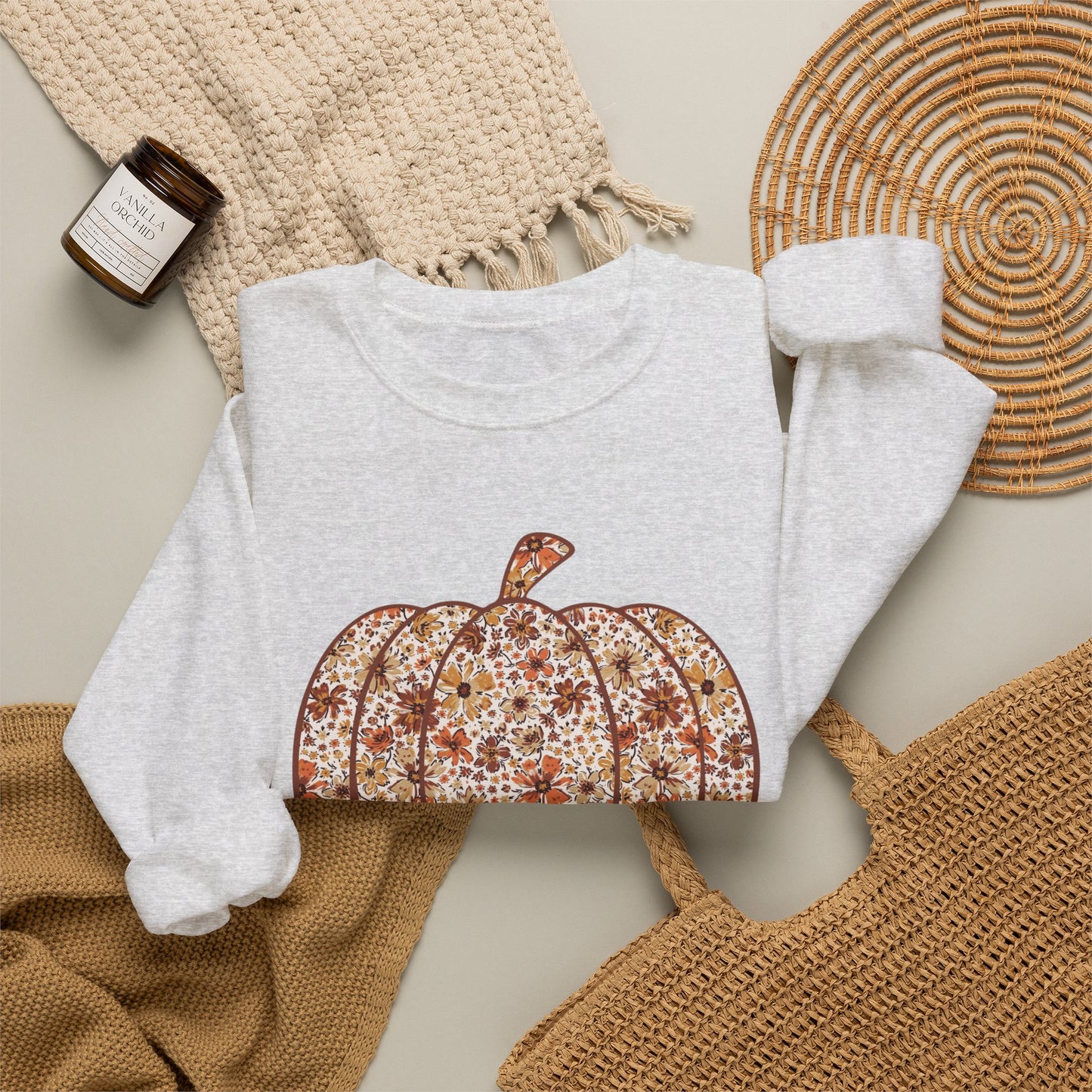 Floral Pumpkin Crewneck