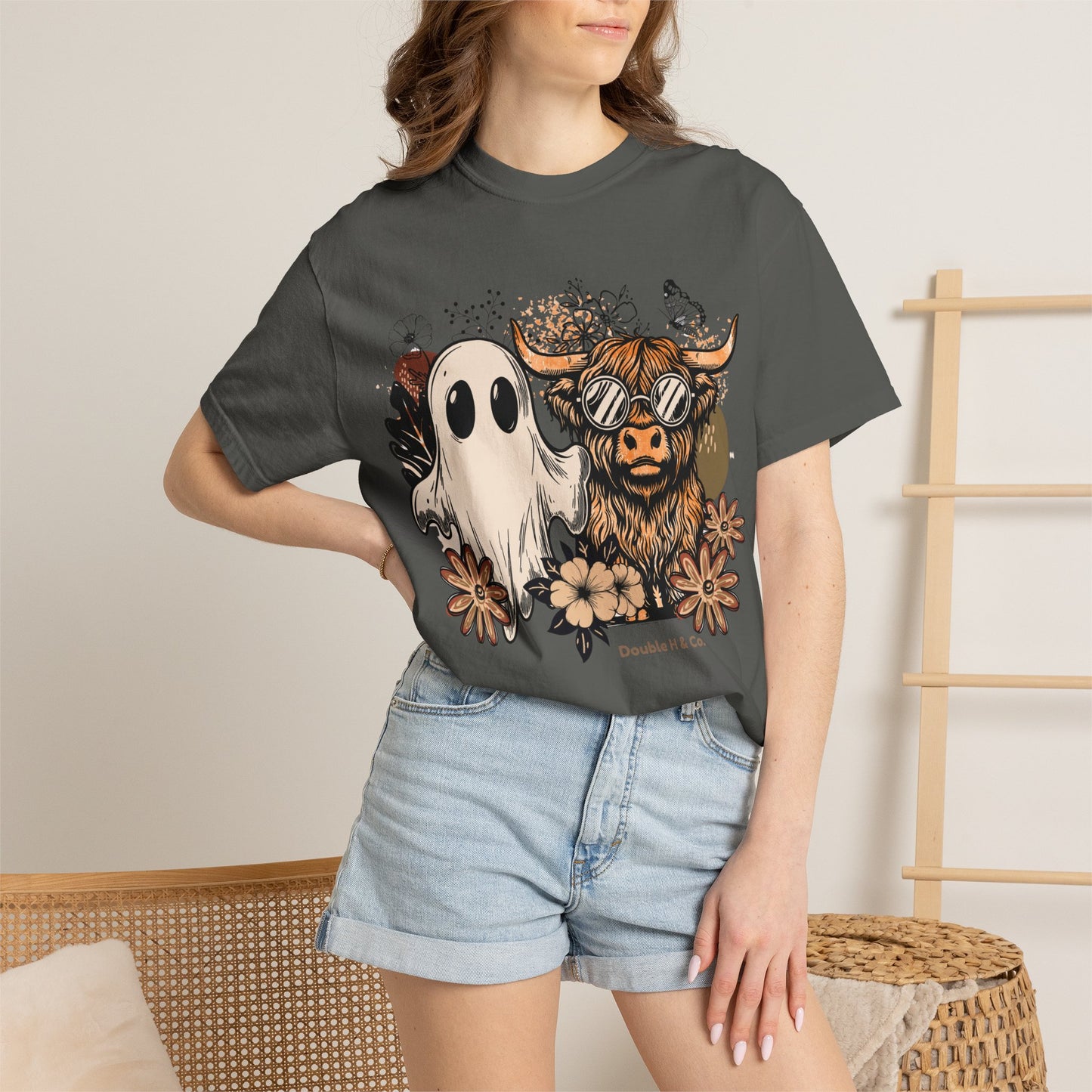 Floral Cow & Ghost Tee