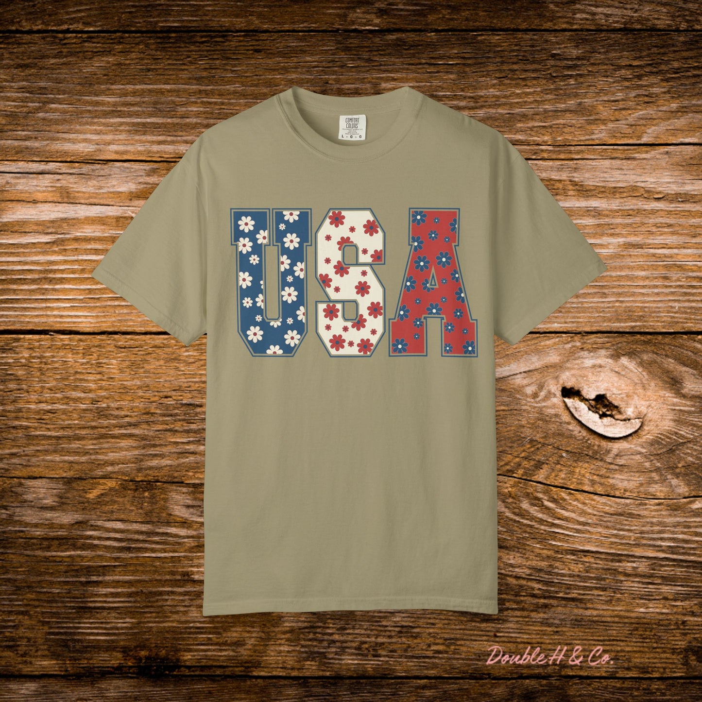 USA Floral Graphic Tee