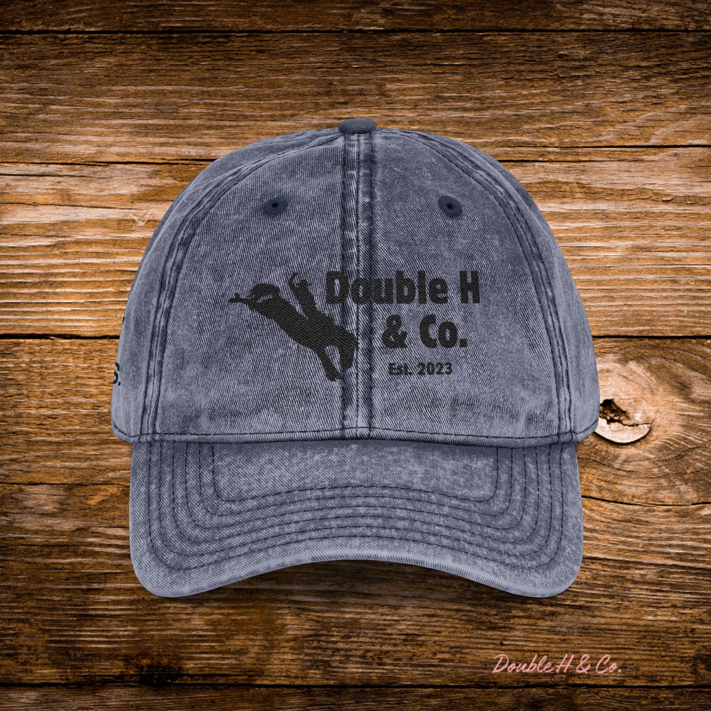 Vintage Embroidered Baseball Cap – Black Logo
