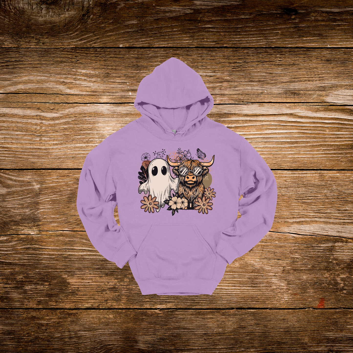 Spooky Highland Cow Ghost Hoodie