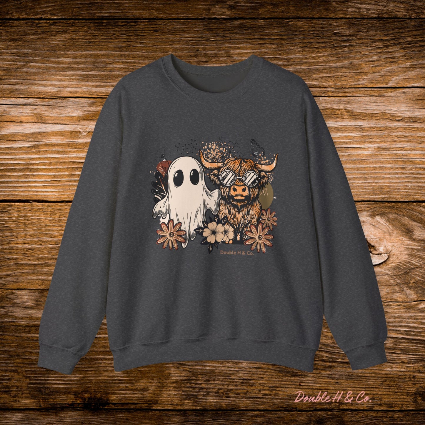 Floral Cow & Ghost Crewneck