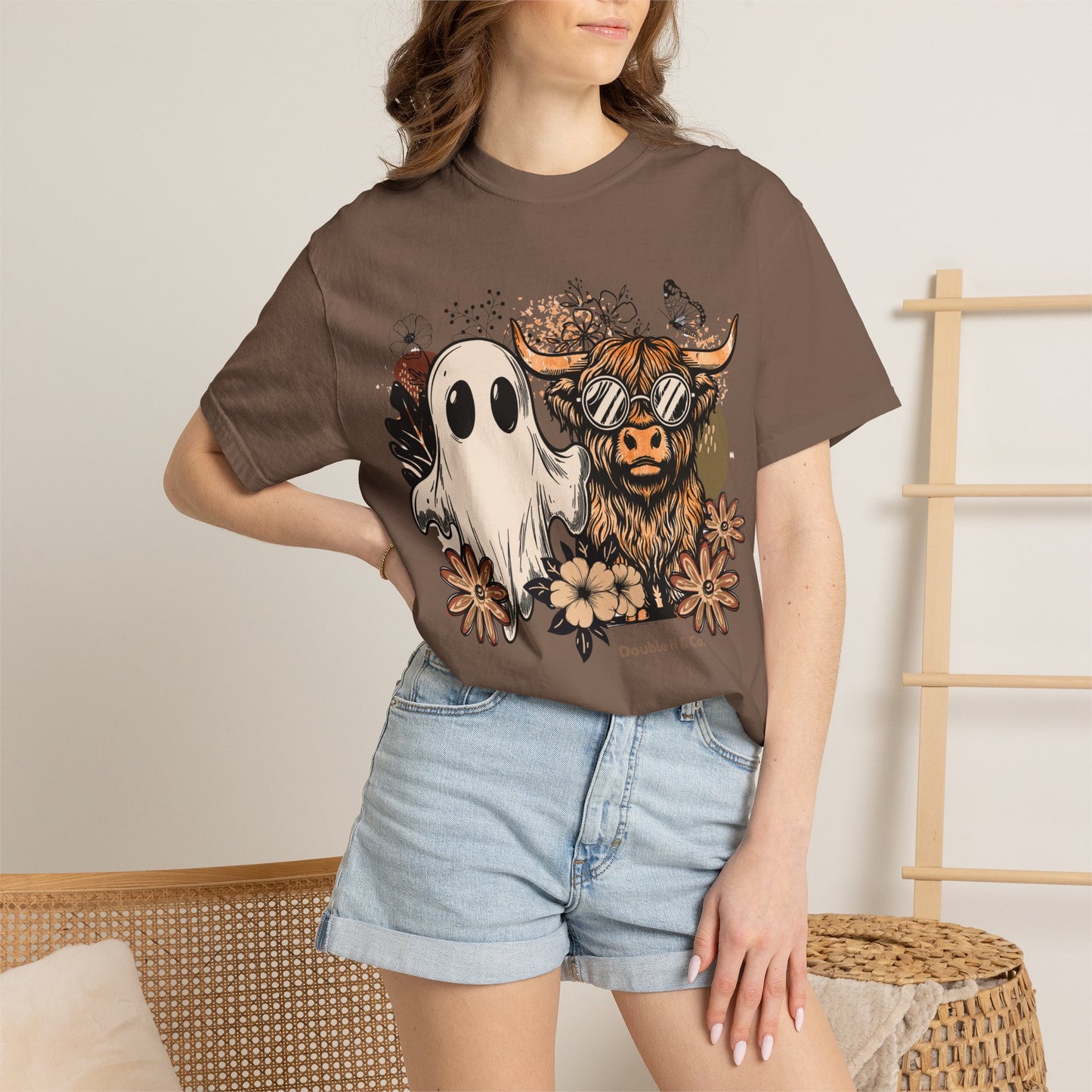 Floral Cow & Ghost Tee