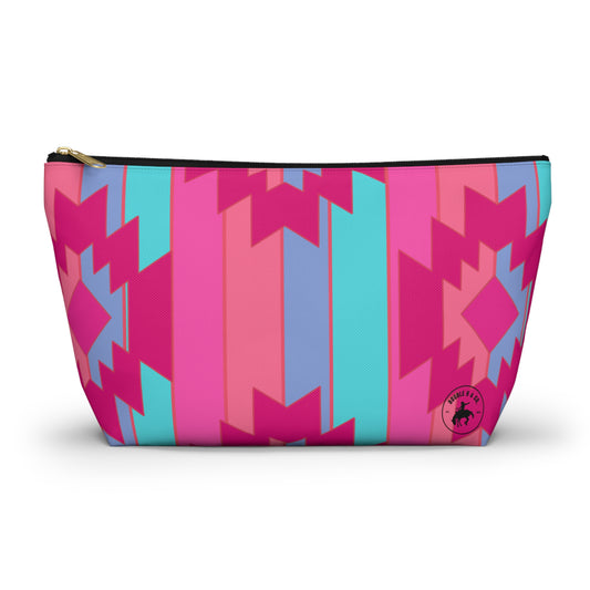 Hot Pink Aztec Cosmetic Bag