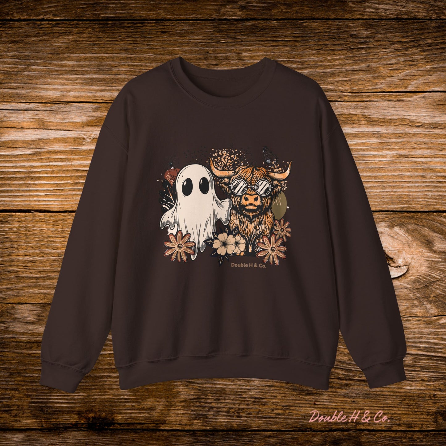 Floral Cow & Ghost Crewneck
