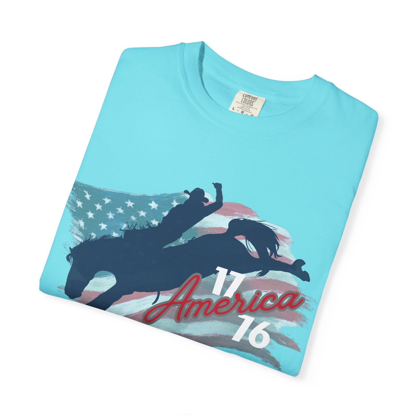 American Flag Bucking Horse Graphic Tee