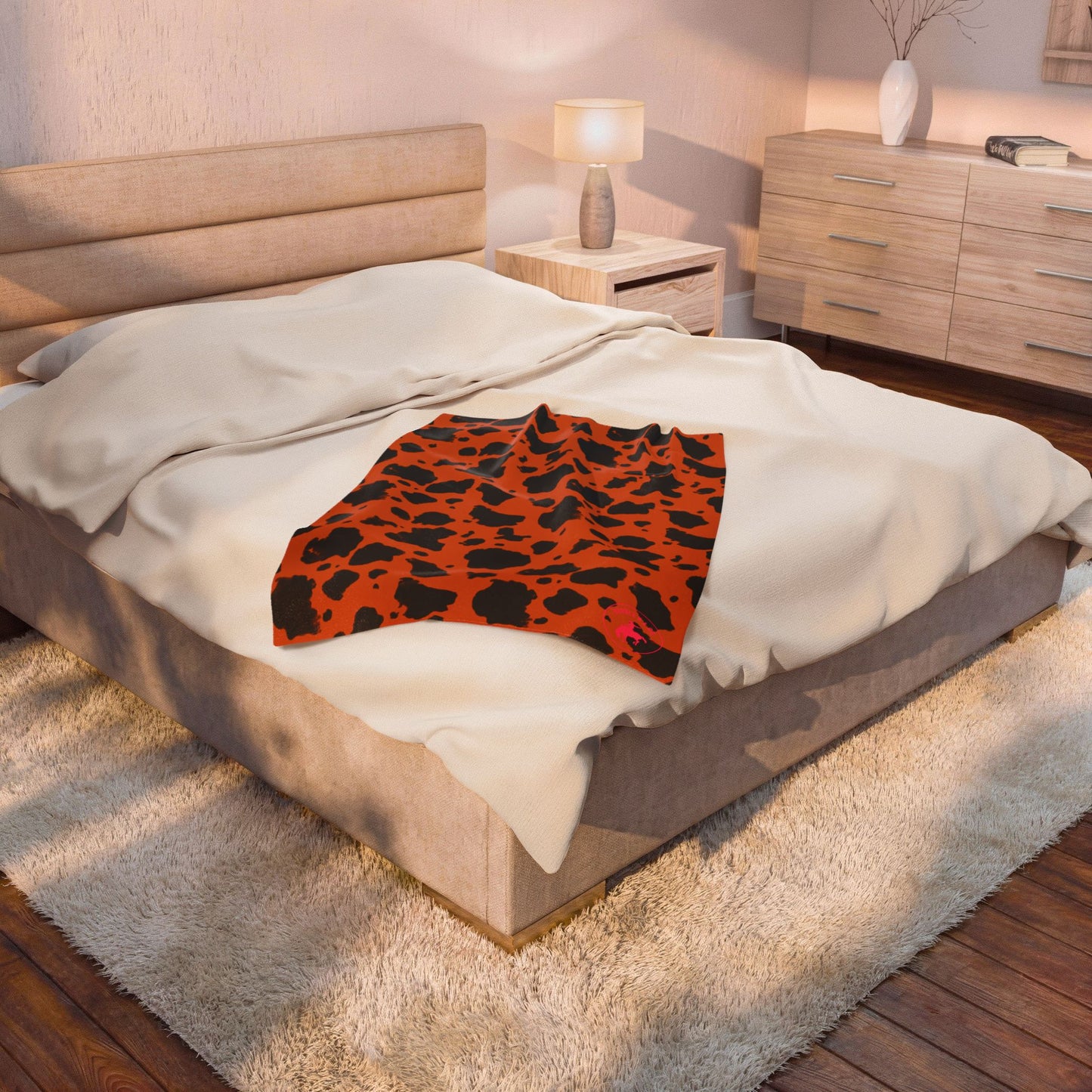 Retro Cheetah w/ Pink Logo Throw Blanket