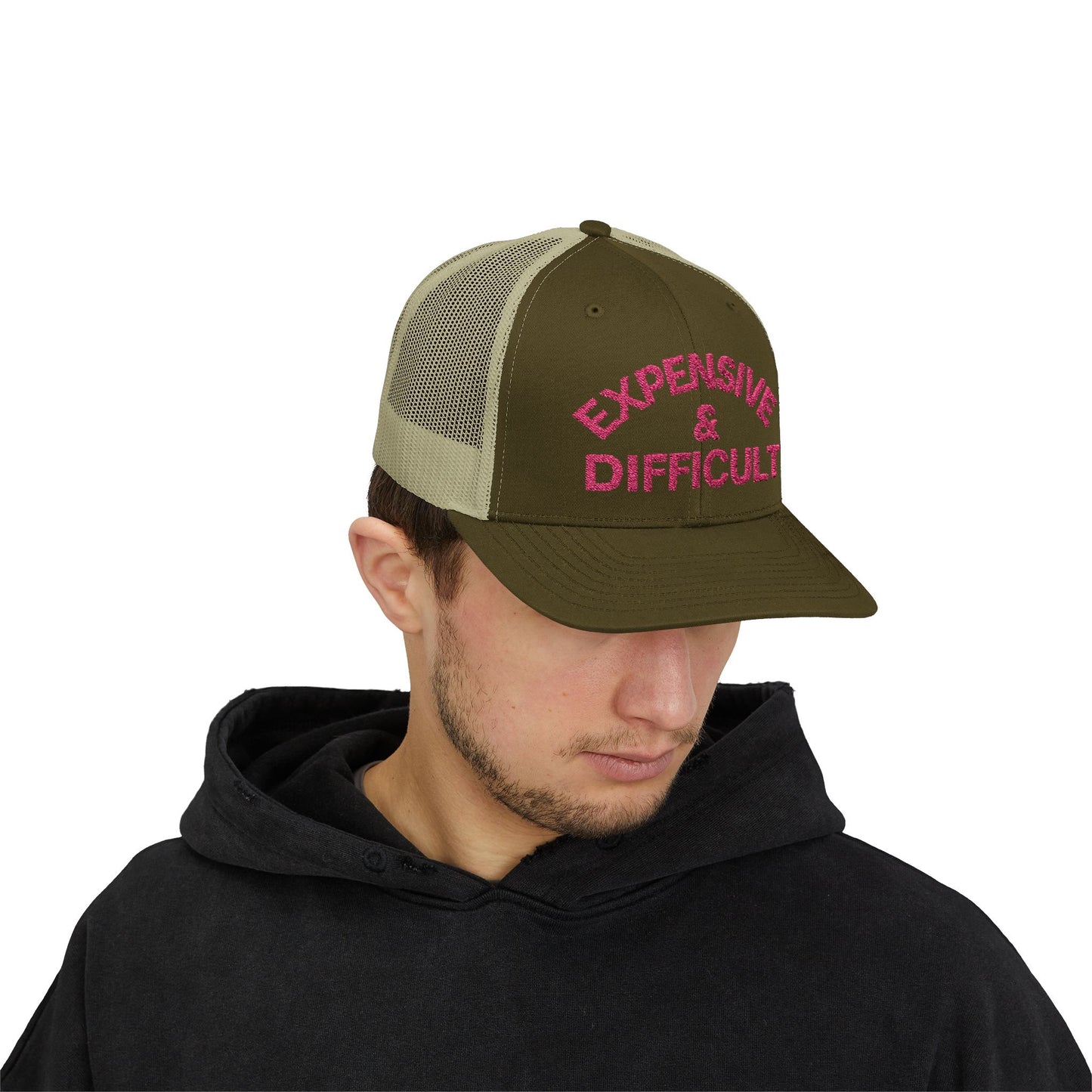 Expensive & Difficult Embroidered Trucker Hat