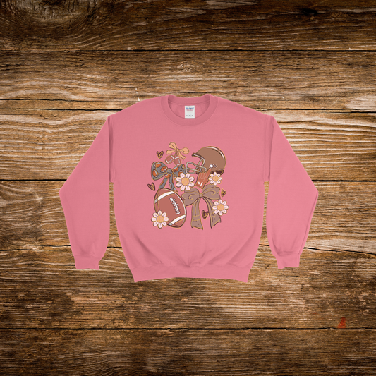Daisy Bow Football Crewneck