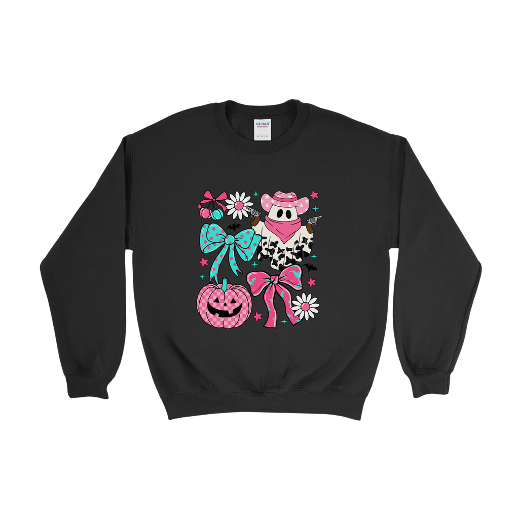 Pink Daisy Cowboy Ghost Crewneck