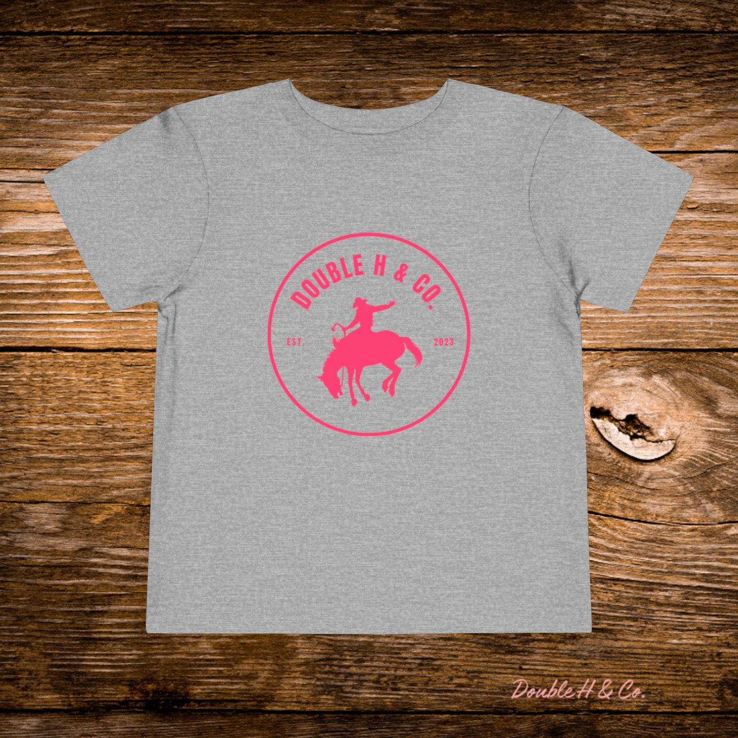 Hot Pink Double H & Co. Toddler Tee