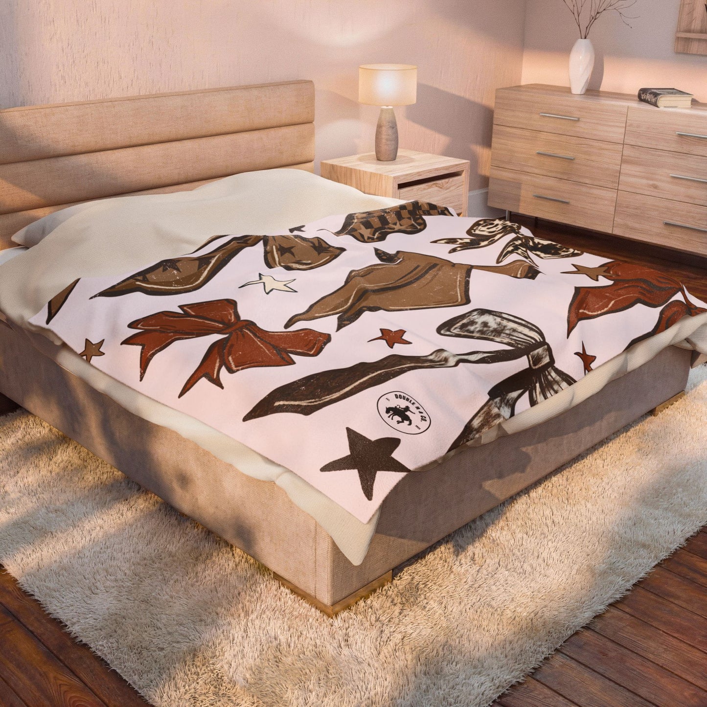 Western Bows Throw Blanket