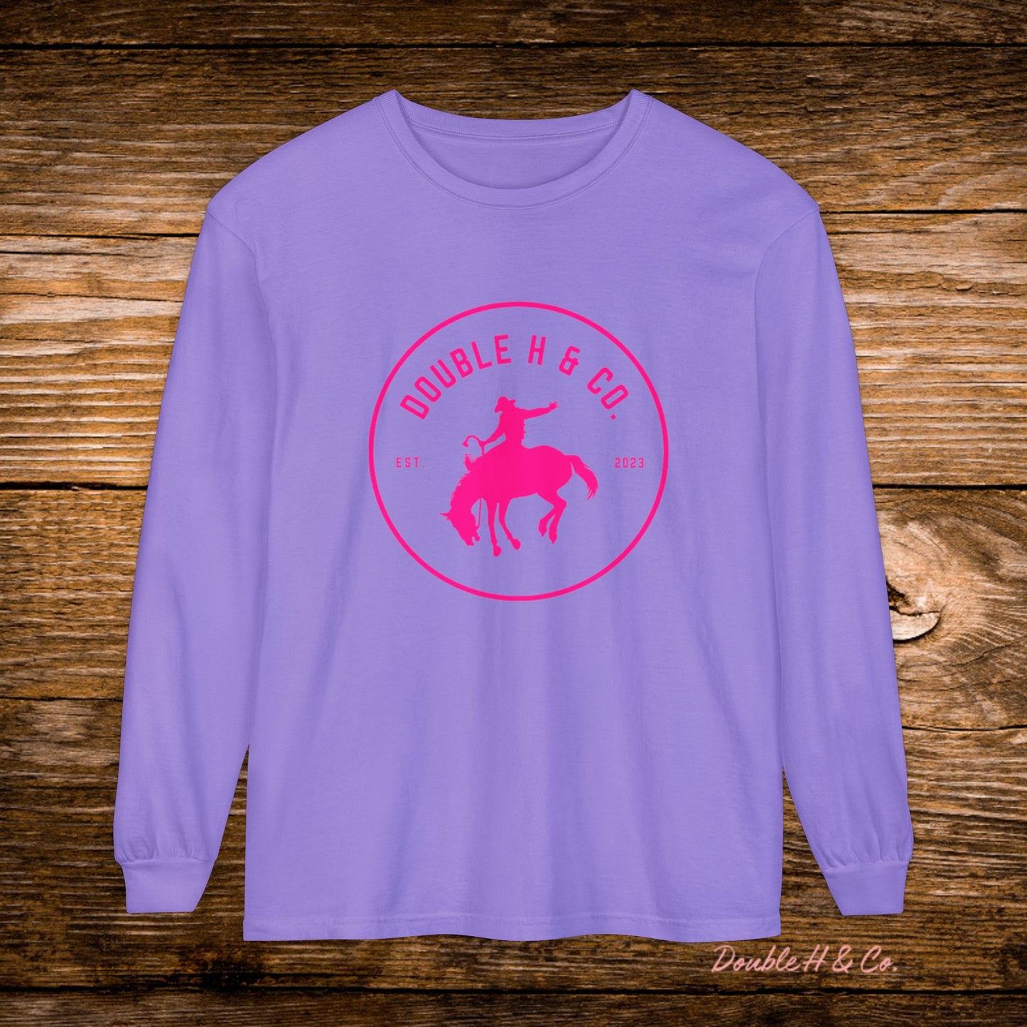 Hot Pink Logo Long Sleeve Tee