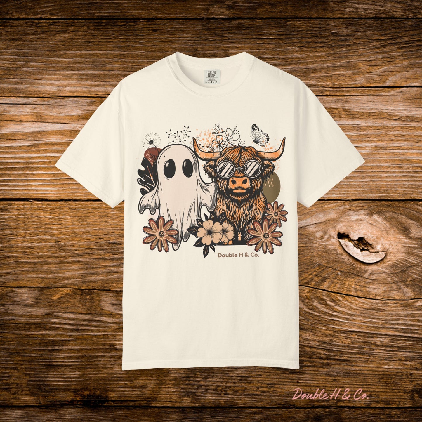 Floral Cow & Ghost Tee
