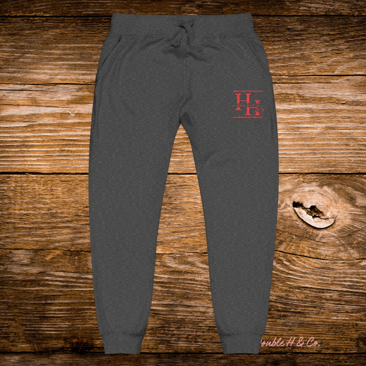 Unisex Fleece Sweatpants w/ Pink Logo - Embroidery