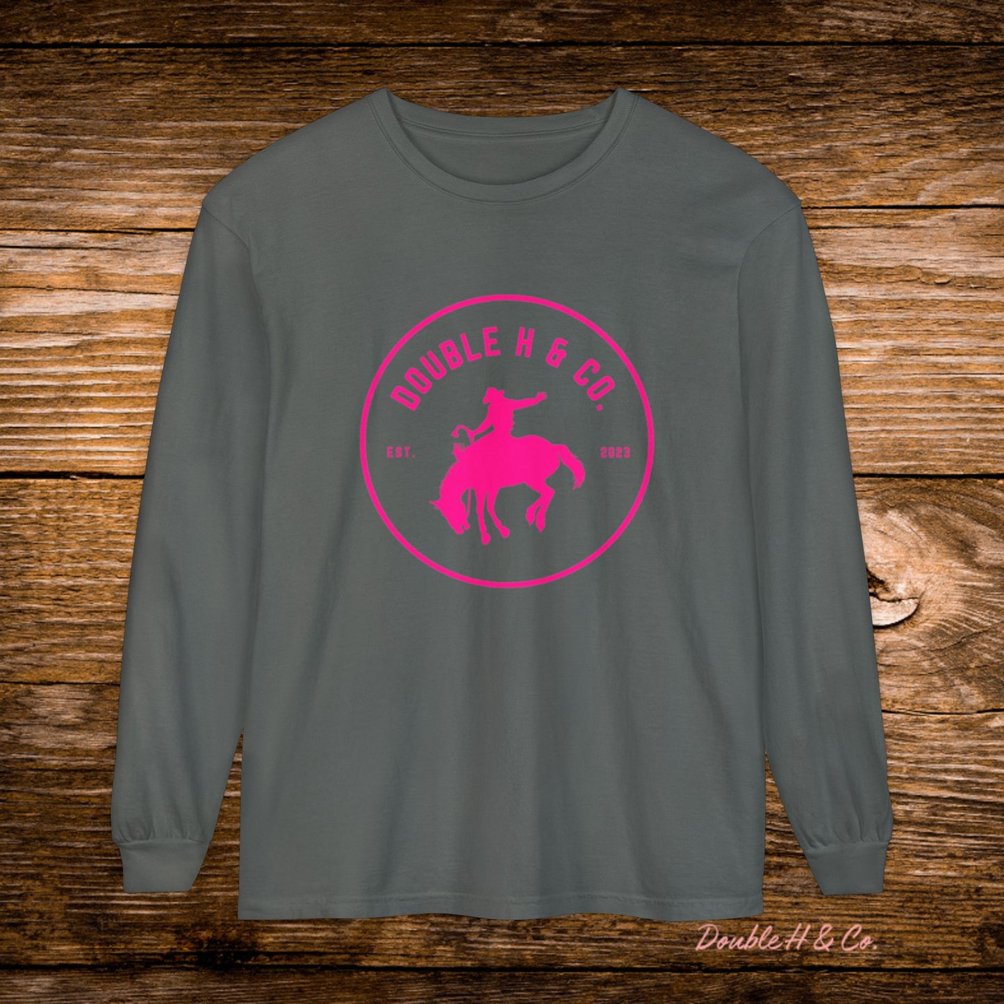 Hot Pink Logo Long Sleeve Tee