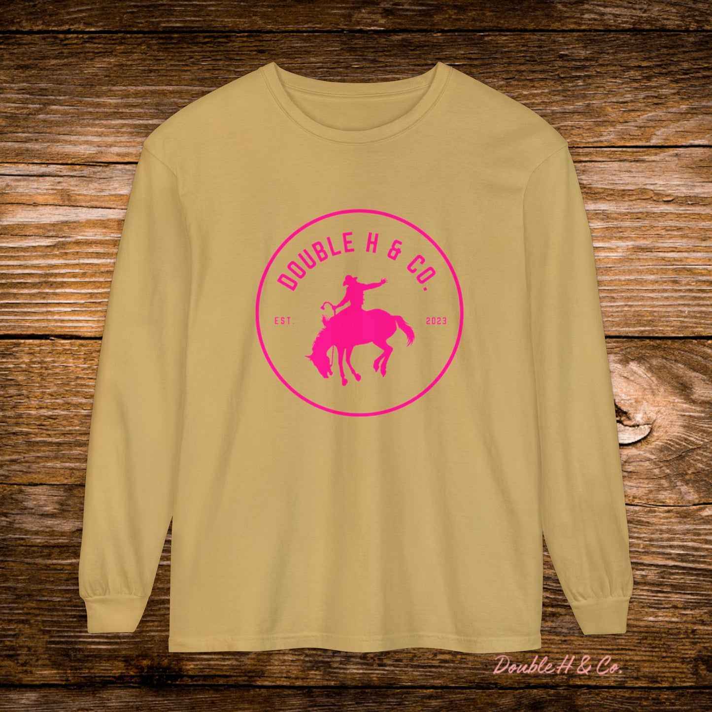 Hot Pink Logo Long Sleeve Tee