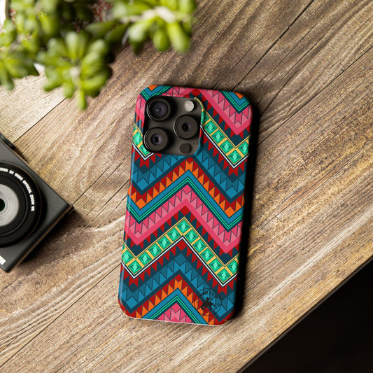 Slim Phone Case — Colorful Chevron Aztec Pattern