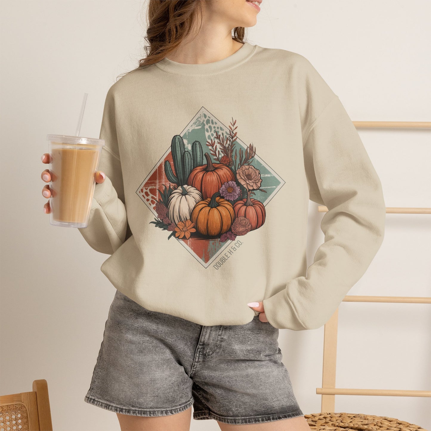 Rustic Fall Pumpkin Crewneck