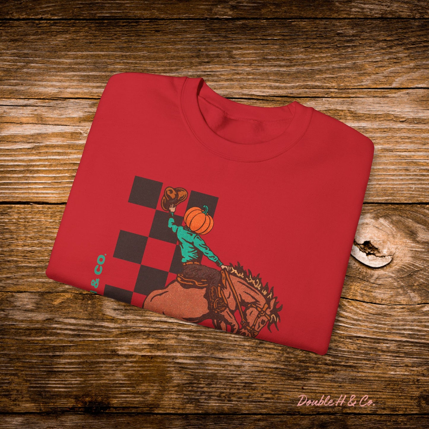 Pumpkin Bucking Horse Crewneck