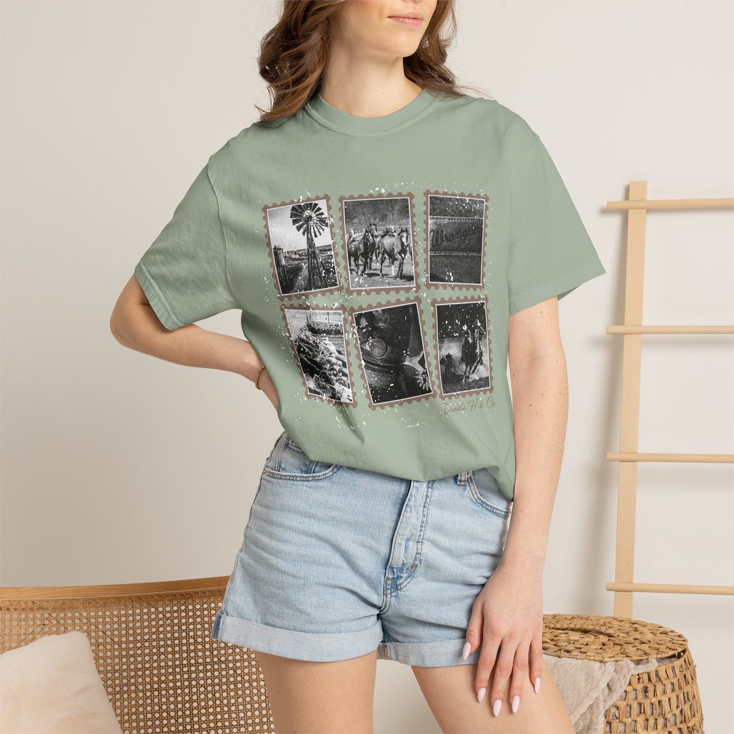 Rustic Postage Stamp Tee