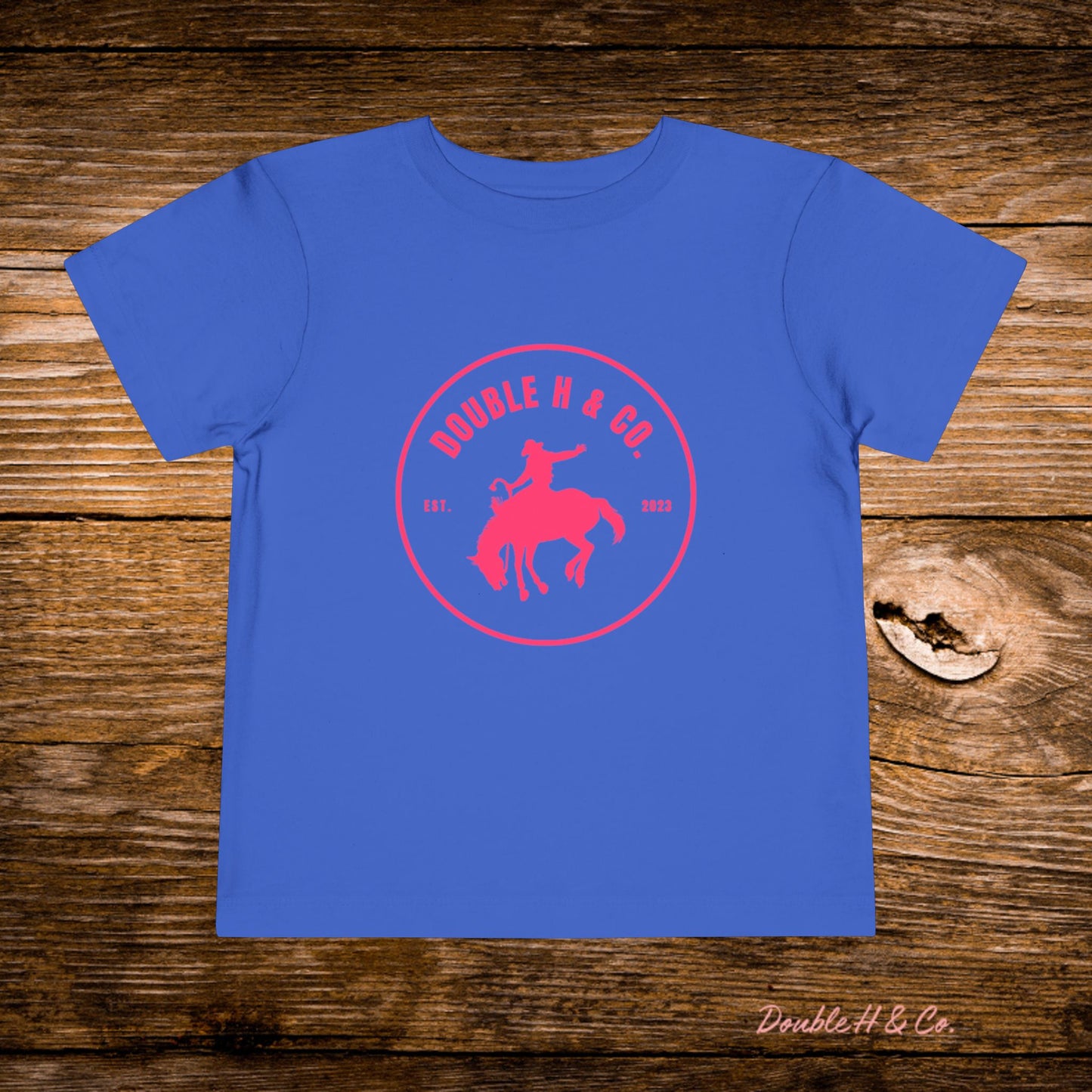 Hot Pink Double H & Co. Toddler Tee