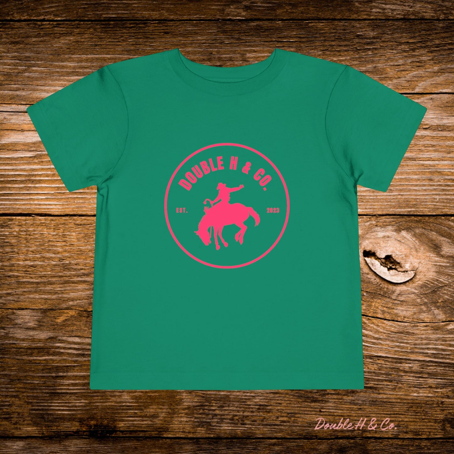Hot Pink Double H & Co. Toddler Tee