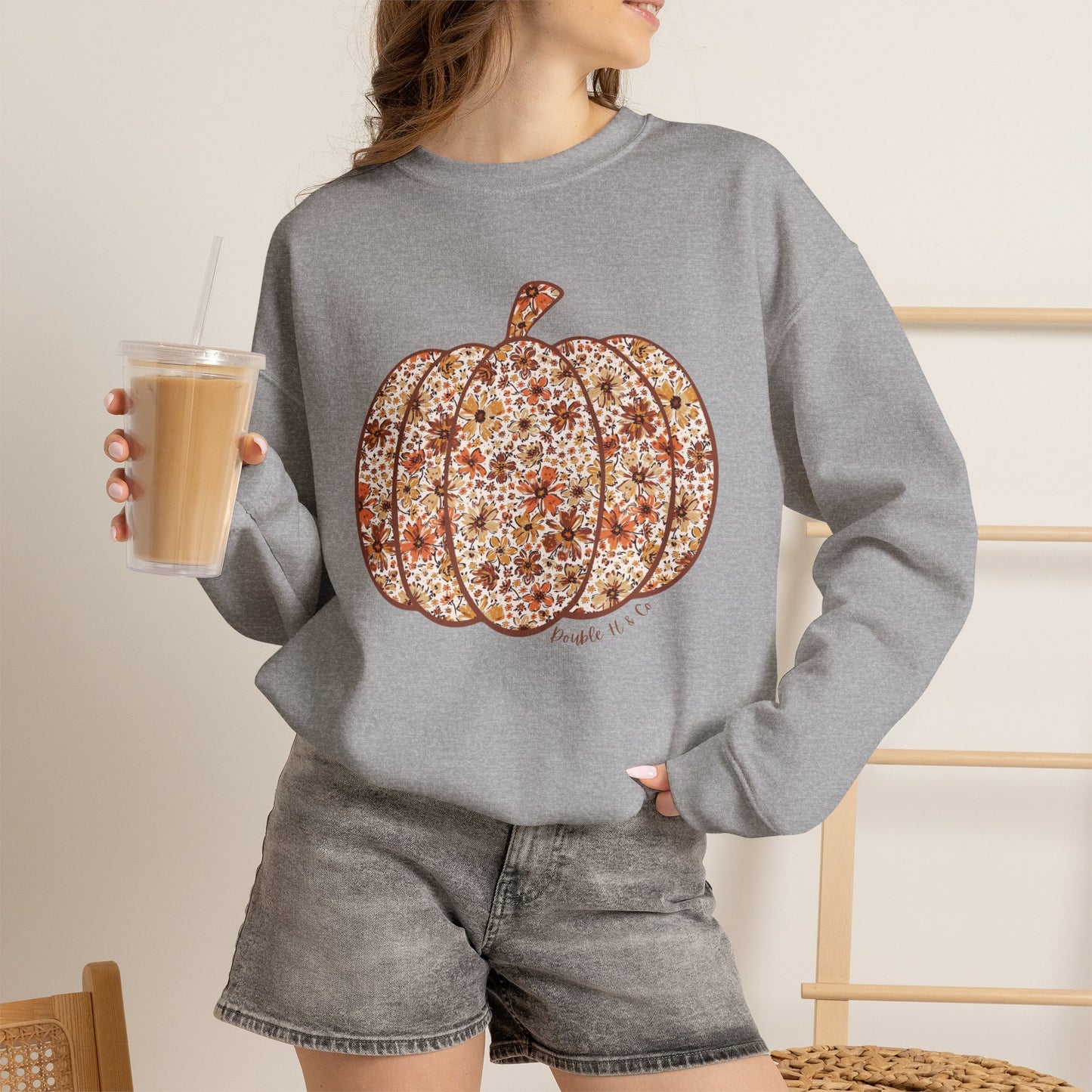 Floral Pumpkin Crewneck