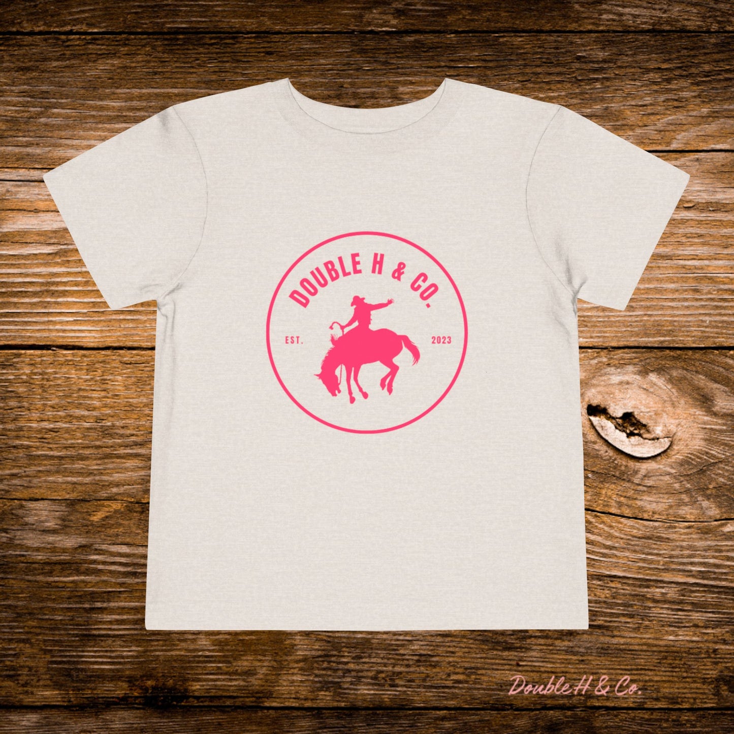 Hot Pink Double H & Co. Toddler Tee