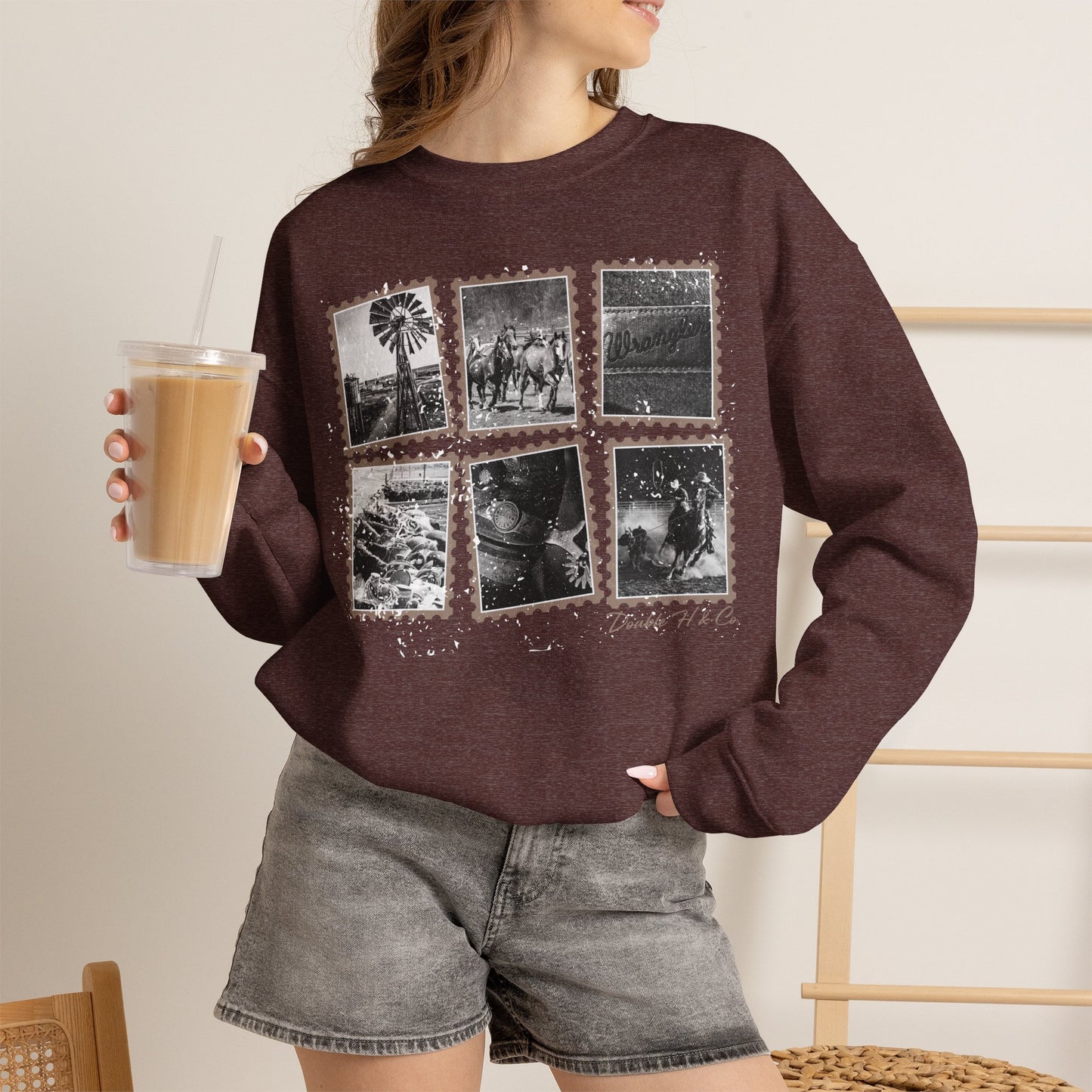 Rustic Postage Stamp Crewneck