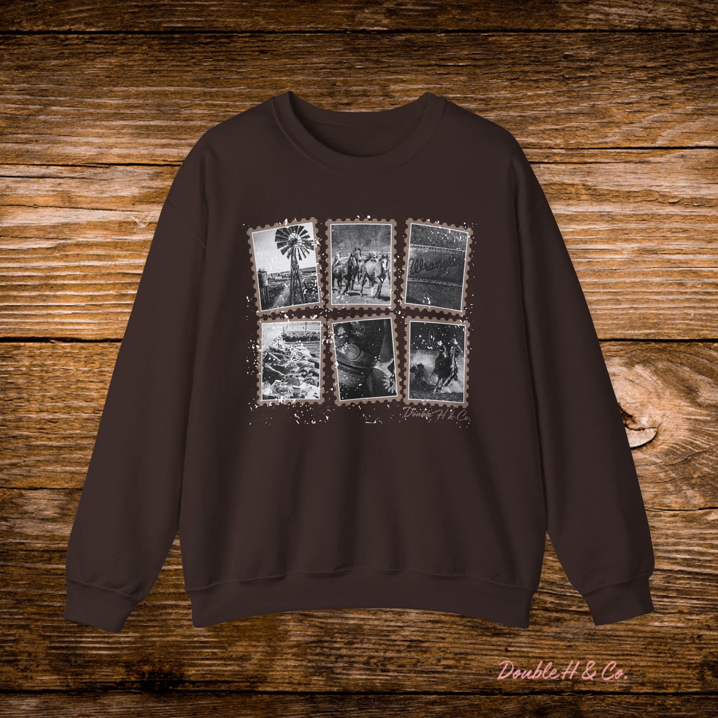 Rustic Postage Stamp Crewneck