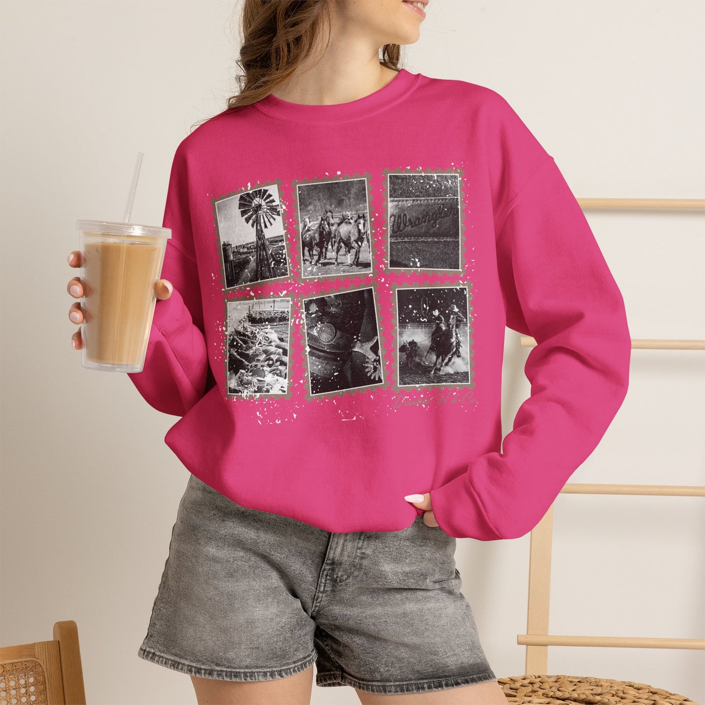 Rustic Postage Stamp Crewneck