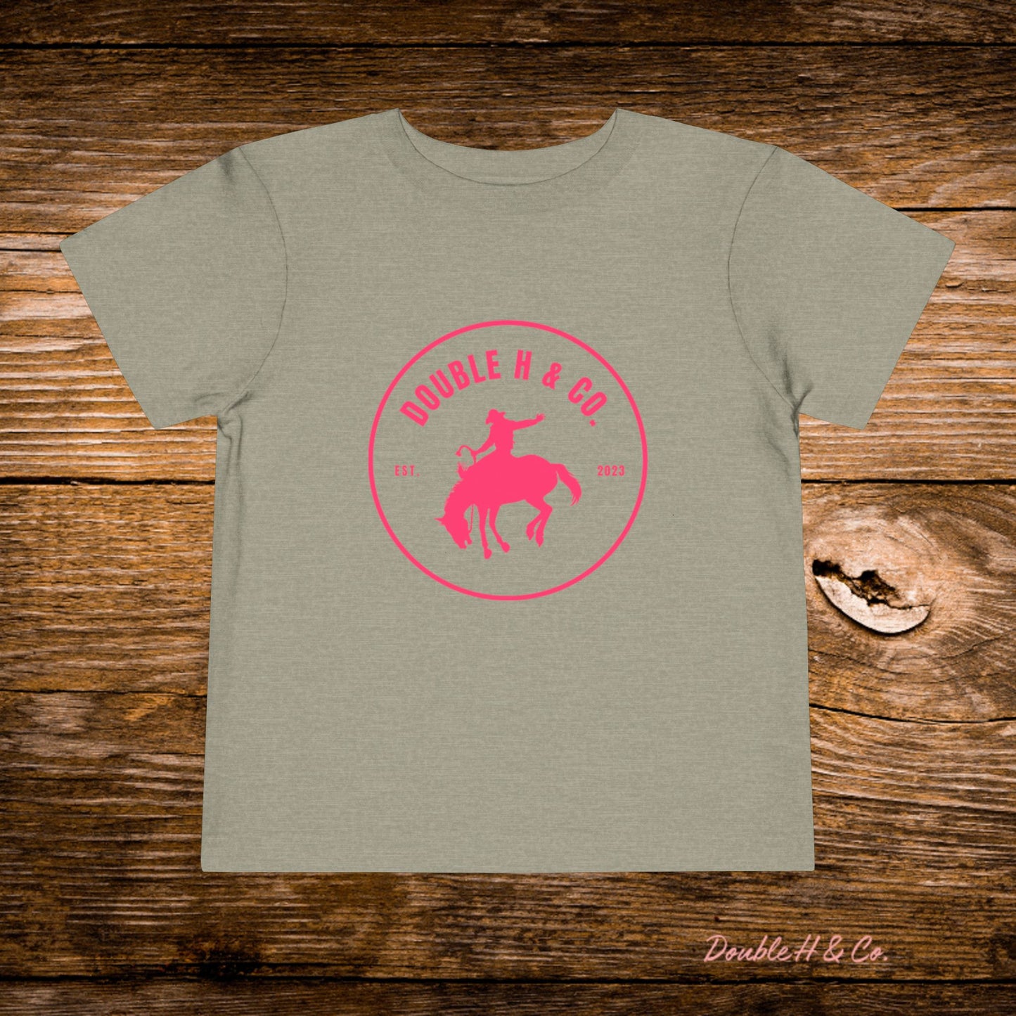 Hot Pink Double H & Co. Toddler Tee