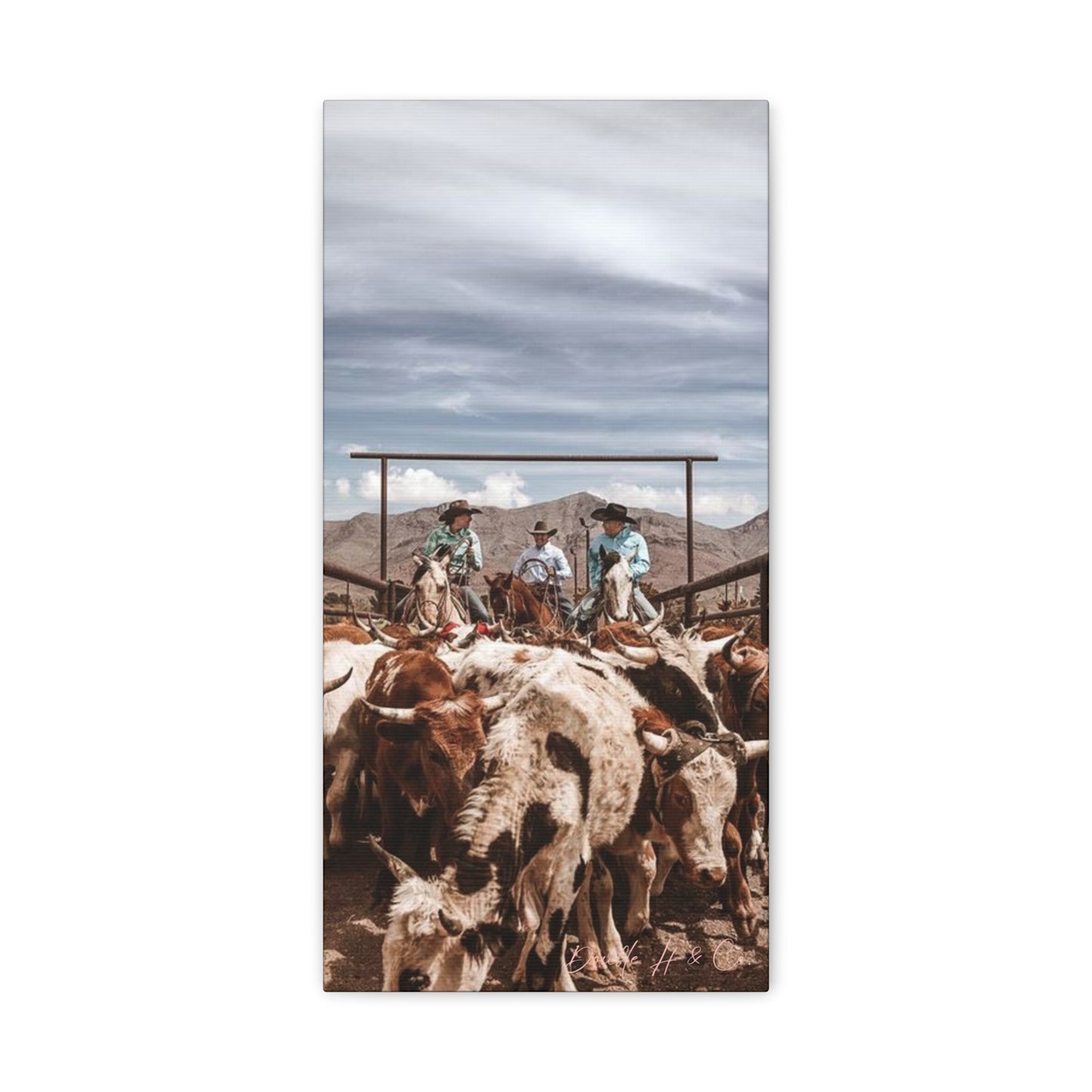 Western Cattle Drive Canvas