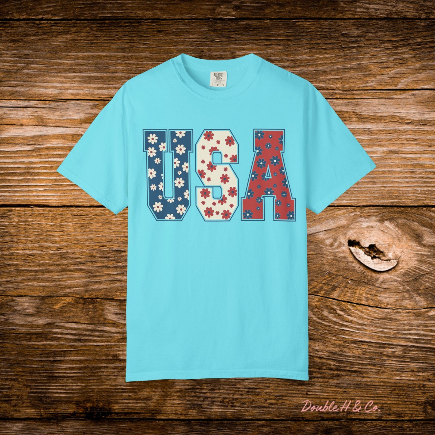 USA Floral Graphic Tee