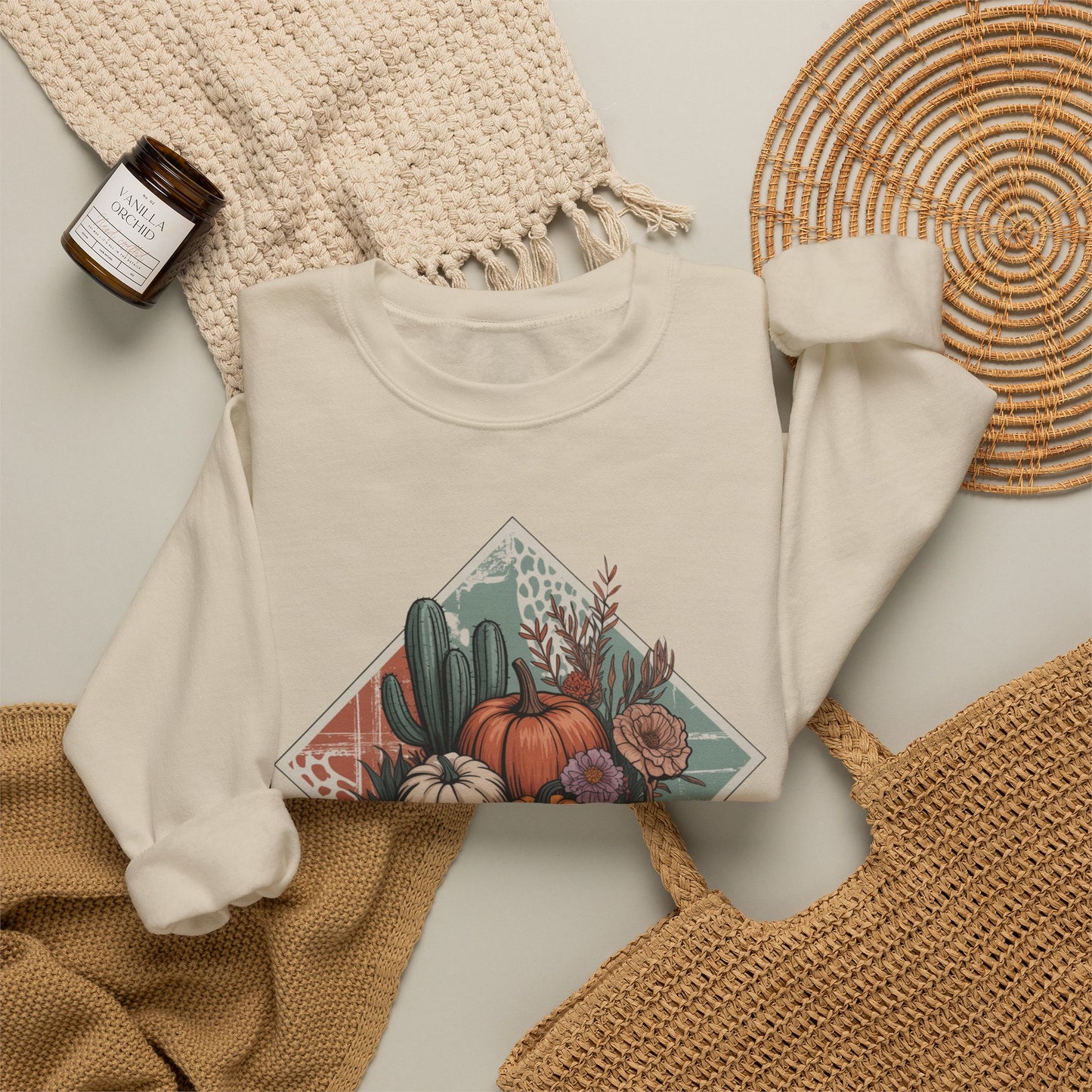 Rustic Fall Pumpkin Crewneck