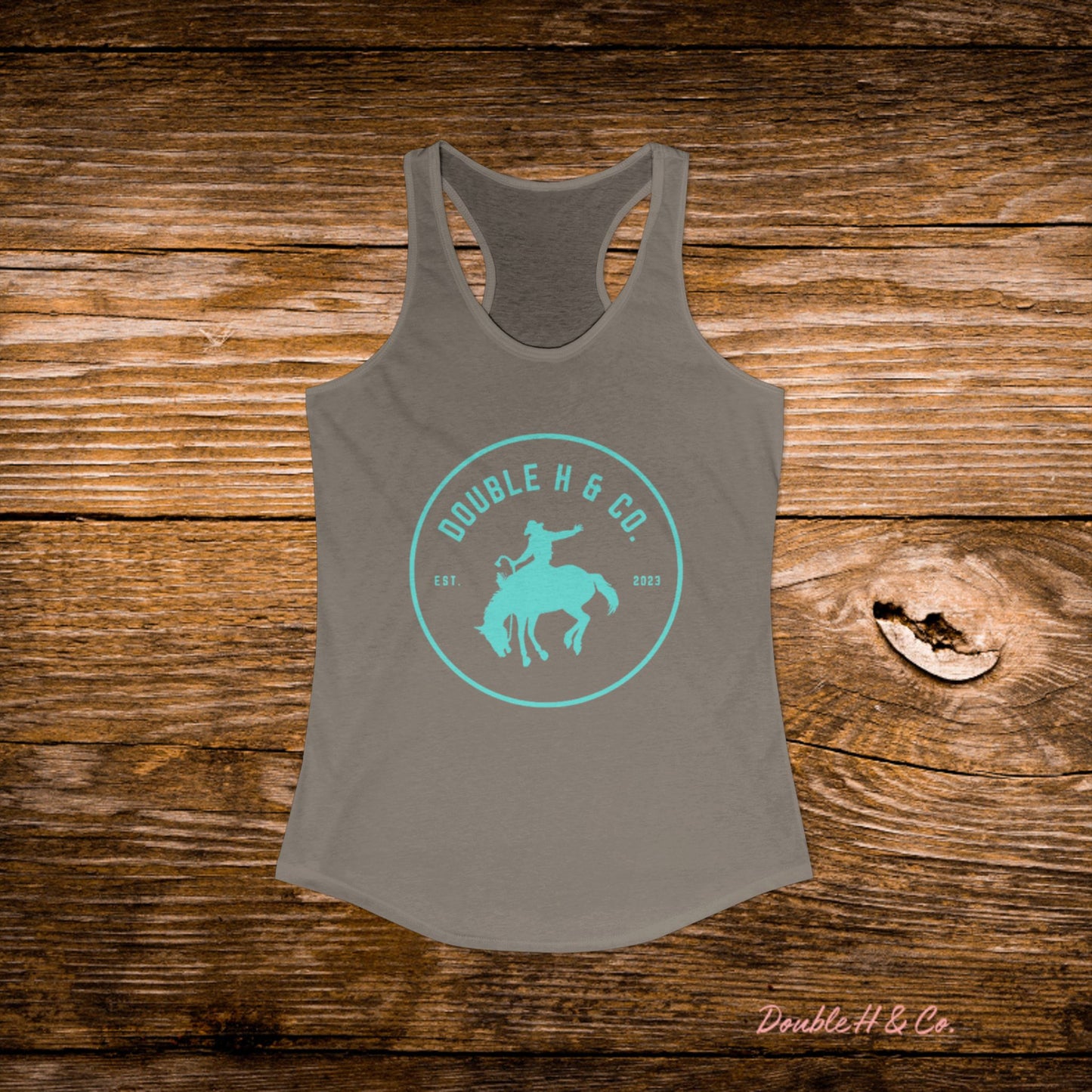 Racerback Tank w/ Turquoise Logo