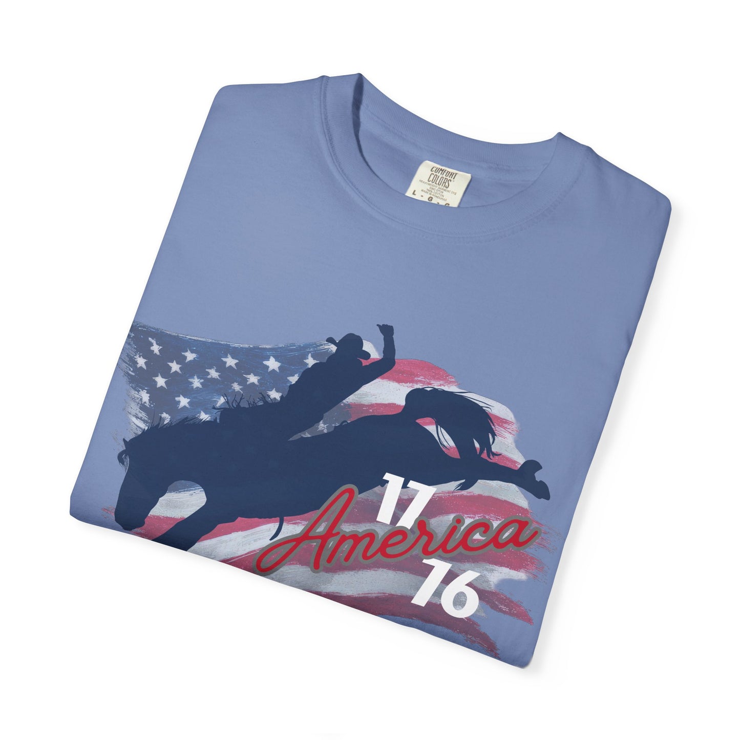 American Flag Bucking Horse Graphic Tee