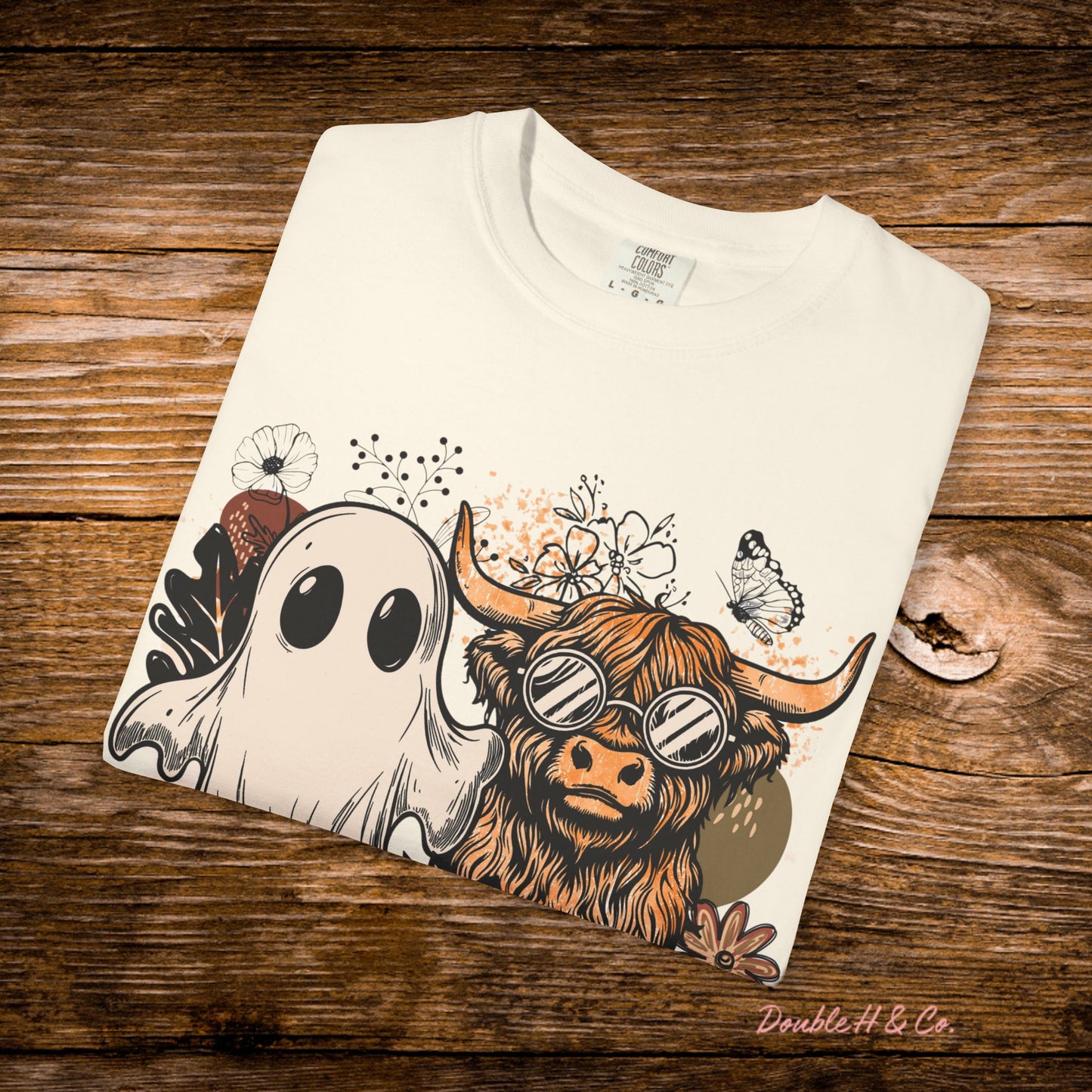 Floral Cow & Ghost Tee