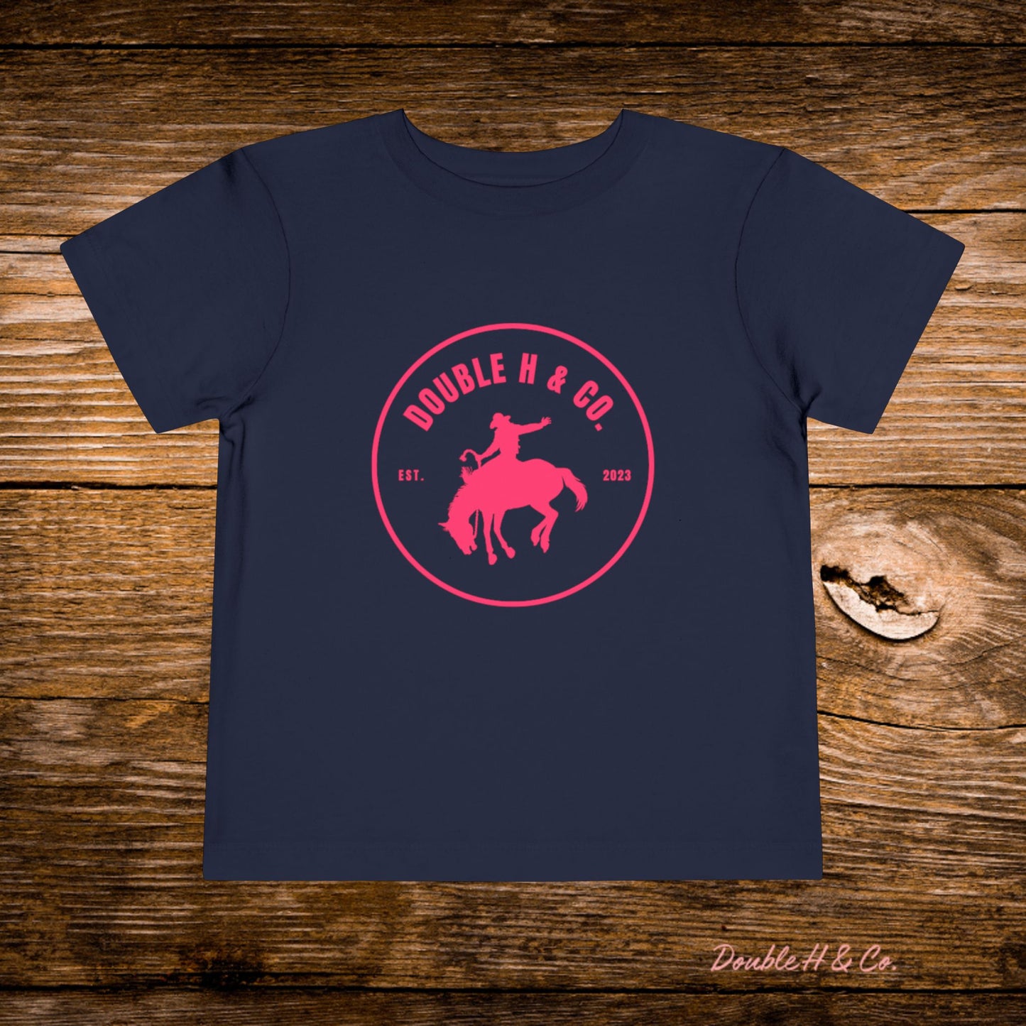 Hot Pink Double H & Co. Toddler Tee