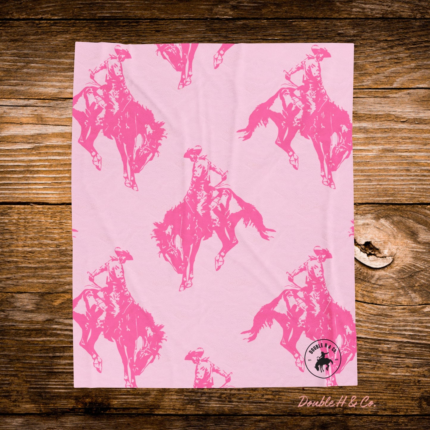 Pink Bronc Throw Blanket